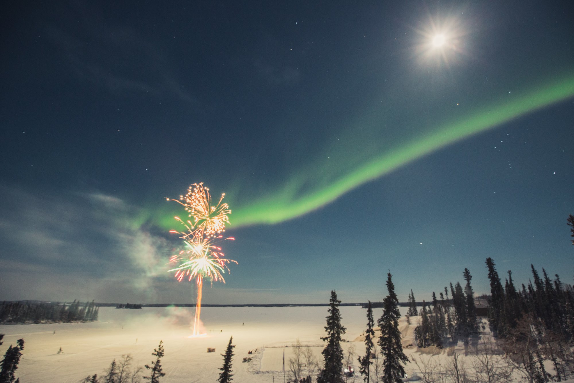 New Year's Eve Fireworks on Blachford Lake